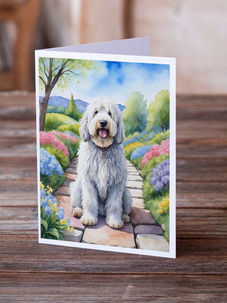 Komondor Spring Path Greeting Cards Pack of 8