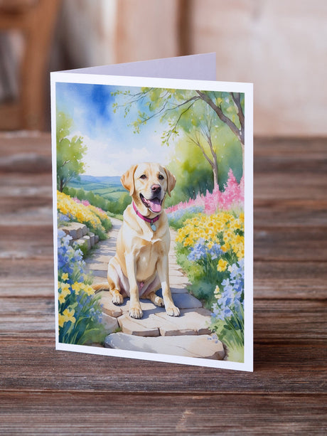 Labrador Retriever Spring Path Greeting Cards Pack of 8