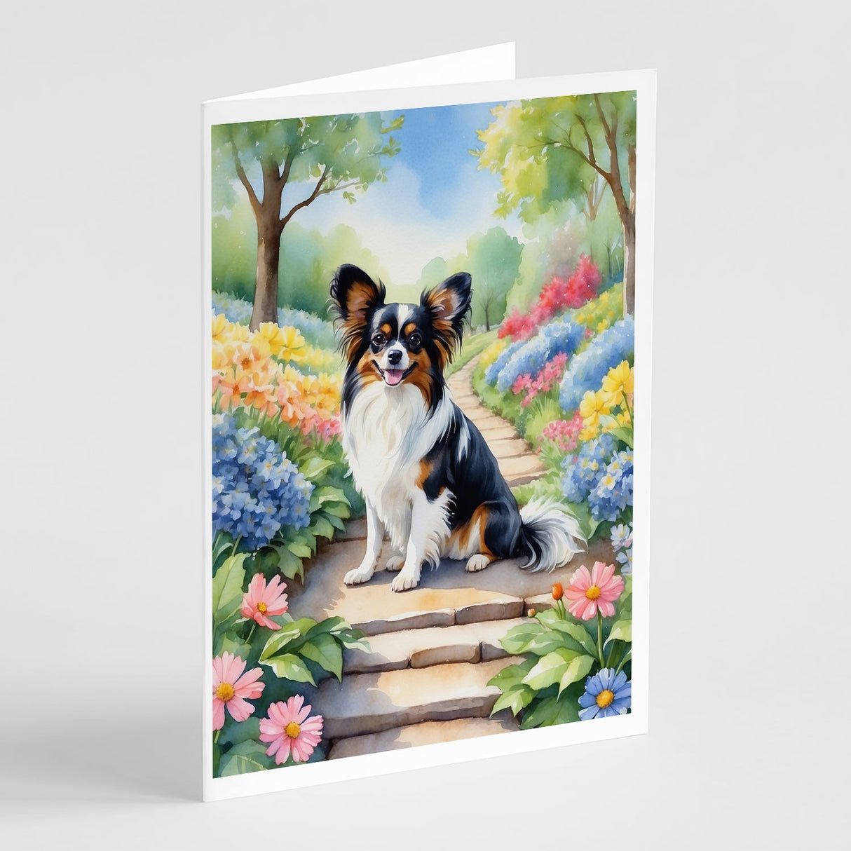 Papillon Spring Path Greeting Cards Pack of 8