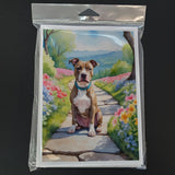 Pit Bull Terrier Spring Path Greeting Cards Pack of 8