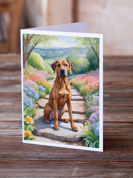 Rhodesian Ridgeback Spring Path Greeting Cards Pack of 8