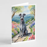 Scottish Deerhound Spring Path Greeting Cards Pack of 8