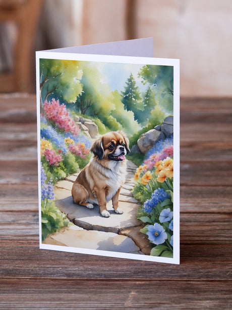 Tibetan Spaniel Spring Path Greeting Cards Pack of 8