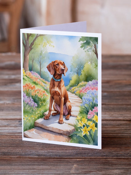 Vizsla Spring Path Greeting Cards Pack of 8