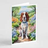 Welsh Springer Spaniel Spring Path Greeting Cards Pack of 8