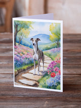 Whippet Spring Path Greeting Cards Pack of 8