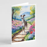 Whippet Spring Path Greeting Cards Pack of 8