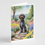 Wirehaired Pointing Griffon Spring Path Greeting Cards Pack of 8