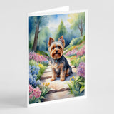 Yorkshire Terrier Spring Path Greeting Cards Pack of 8