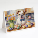 Decorating Easter American Bulldog Greeting Cards Pack of 8