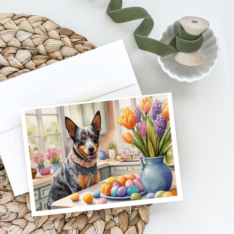 Decorating Easter Australian Cattle Dog Greeting Cards Pack of 8