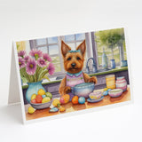 Decorating Easter Australian Terrier Greeting Cards Pack of 8