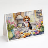 Decorating Easter Beagle Greeting Cards Pack of 8