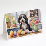 Decorating Easter Bernedoodle Greeting Cards Pack of 8