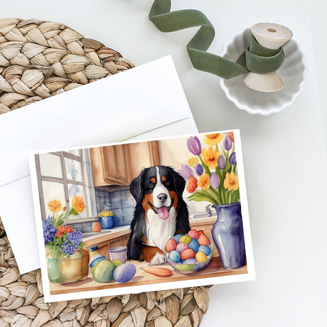 Decorating Easter Bernese Mountain Dog Greeting Cards Pack of 8