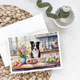 Decorating Easter Border Collie Greeting Cards Pack of 8