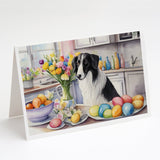 Decorating Easter Borzoi Greeting Cards Pack of 8