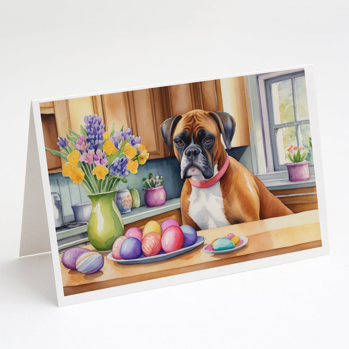 Decorating Easter Boxer Greeting Cards Pack of 8