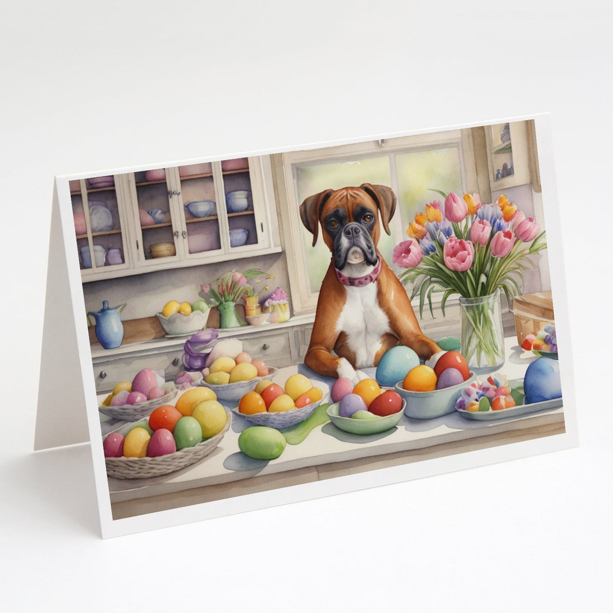 Decorating Easter Boxer Greeting Cards Pack of 8