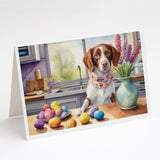 Decorating Easter Brittany Spaniel Greeting Cards Pack of 8