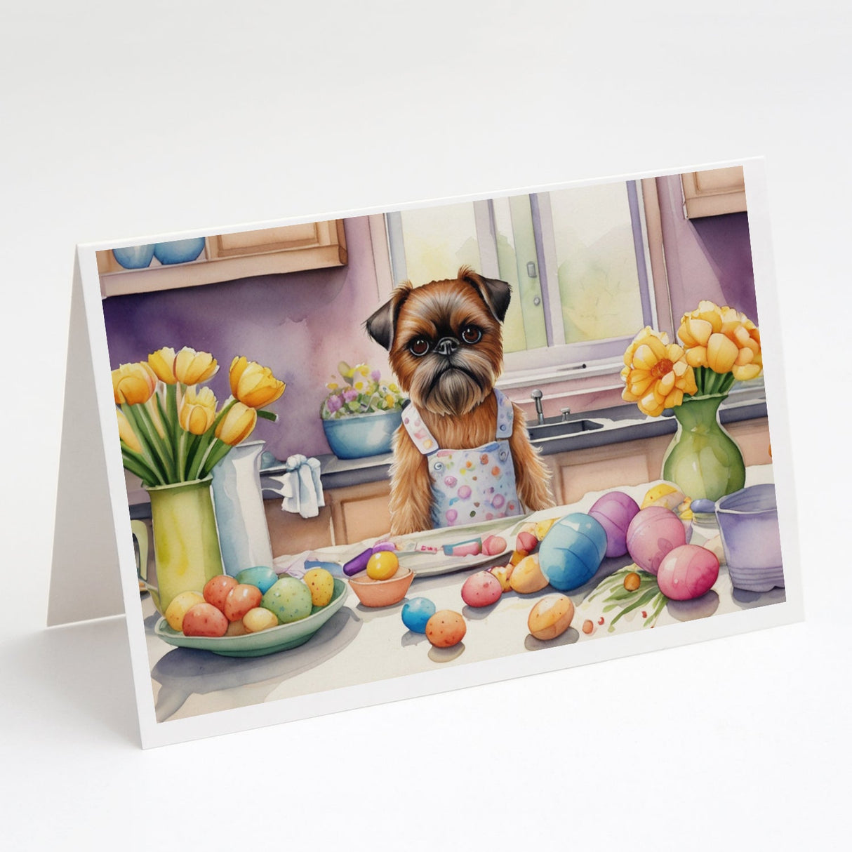 Decorating Easter Brussels Griffon Greeting Cards Pack of 8