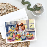 Decorating Easter Cavalier Spaniel Greeting Cards Pack of 8