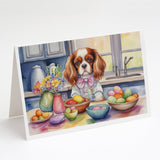 Decorating Easter Cavalier Spaniel Greeting Cards Pack of 8