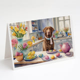 Decorating Easter Chesapeake Bay Retriever Greeting Cards Pack of 8