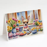 Decorating Easter Chihuahua Greeting Cards Pack of 8