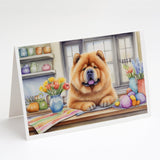 Decorating Easter Chow Chow Greeting Cards Pack of 8