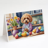 Decorating Easter Cockapoo Greeting Cards Pack of 8