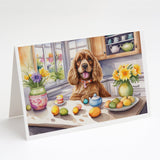 Decorating Easter Cocker Spaniel Greeting Cards Pack of 8