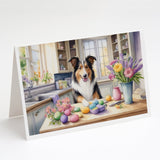 Decorating Easter Collie Greeting Cards Pack of 8