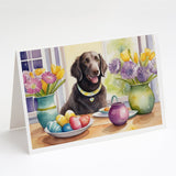 Decorating Easter Curly-Coated Retriever Greeting Cards Pack of 8