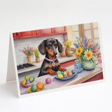 Decorating Easter Dachshund Greeting Cards Pack of 8