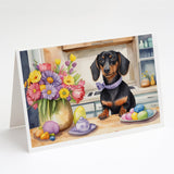 Decorating Easter Dachshund Greeting Cards Pack of 8