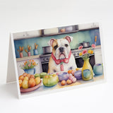 Decorating Easter English Bulldog Greeting Cards Pack of 8