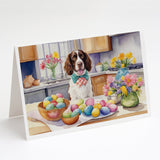 Decorating Easter English Springer Spaniel Greeting Cards Pack of 8