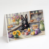 Decorating Easter German Shepherd Greeting Cards Pack of 8