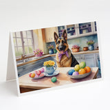 Decorating Easter German Shepherd Greeting Cards Pack of 8