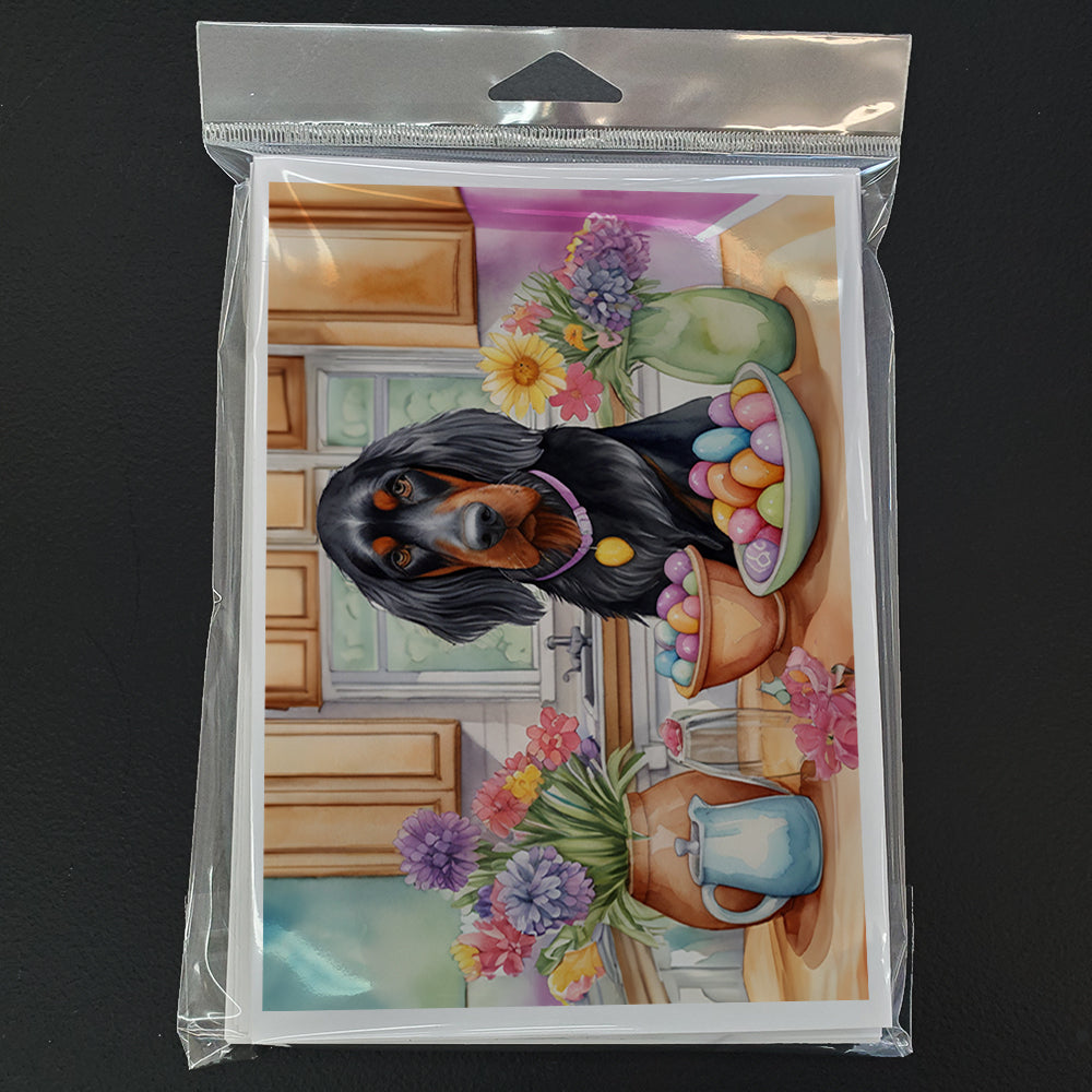 Decorating Easter Gordon Setter Greeting Cards Pack of 8