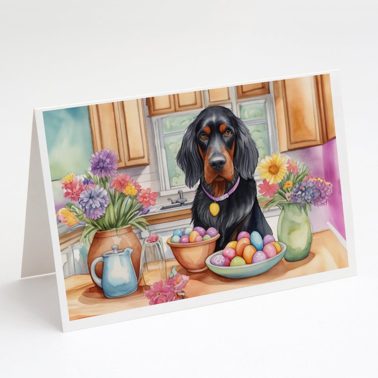 Decorating Easter Gordon Setter Greeting Cards Pack of 8