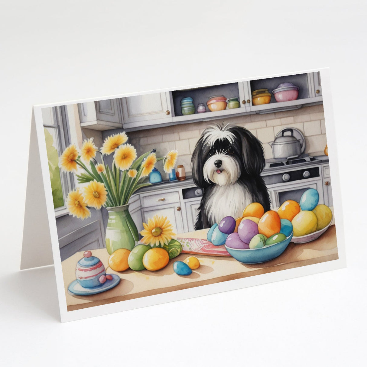 Decorating Easter Havanese Greeting Cards Pack of 8