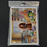 Decorating Easter Irish Setter Greeting Cards Pack of 8