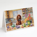 Decorating Easter Irish Setter Greeting Cards Pack of 8