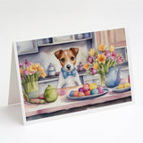 Decorating Easter Jack Russell Terrier Greeting Cards Pack of 8