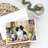 Decorating Easter Japanese Chin Greeting Cards Pack of 8