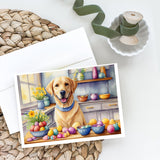 Decorating Easter Yellow Labrador Retriever Greeting Cards Pack of 8