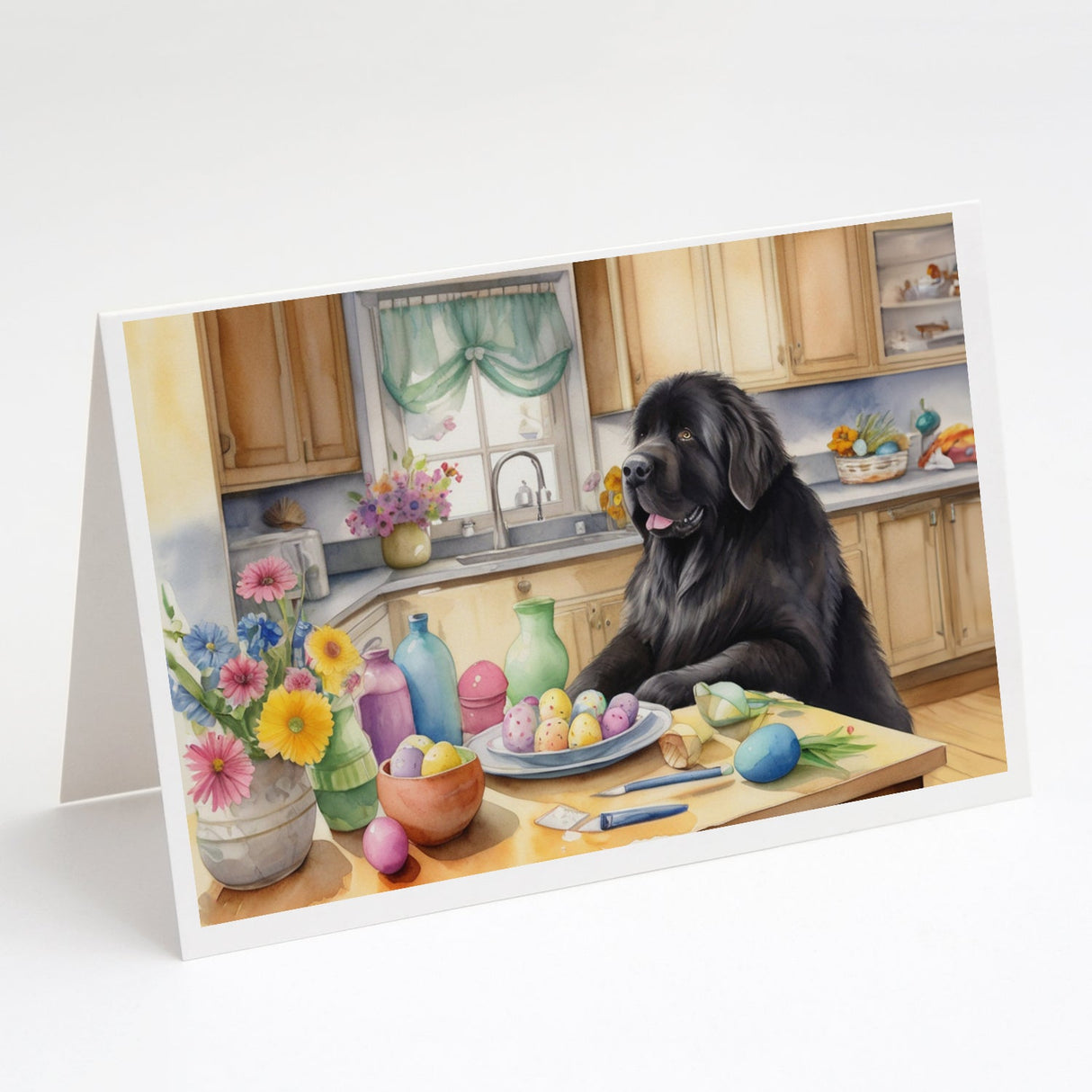 Decorating Easter Newfoundland Greeting Cards Pack of 8