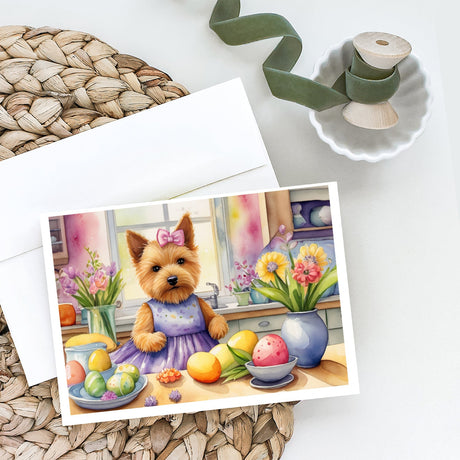 Decorating Easter Norwich Terrier Greeting Cards Pack of 8